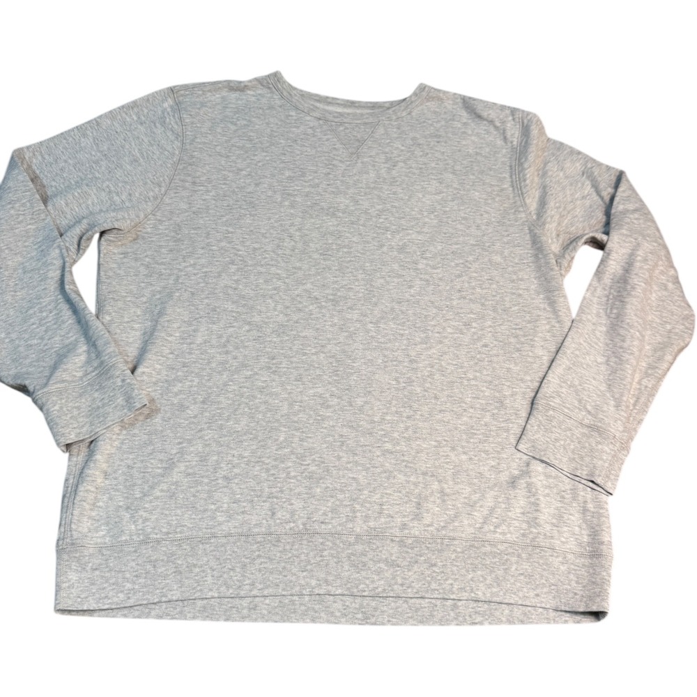 Faherty Brand Mens Organic Cotton Blend Crewneck Sweatshirt Light‎ Gray XL